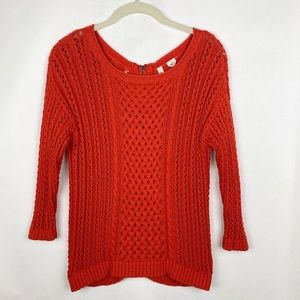 Anthropologie Moth Open Knit Zipper Back Sweater GOING TO GOODWILL 3.15.22